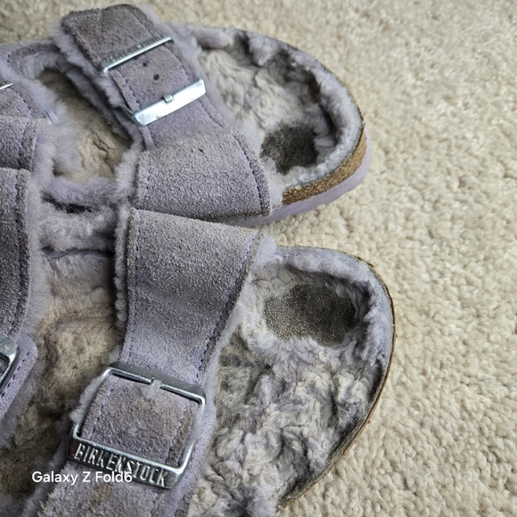 Birkenstock Arizona Big Buckle Shearling Teddy Purple Fog - Picture 9 of 12